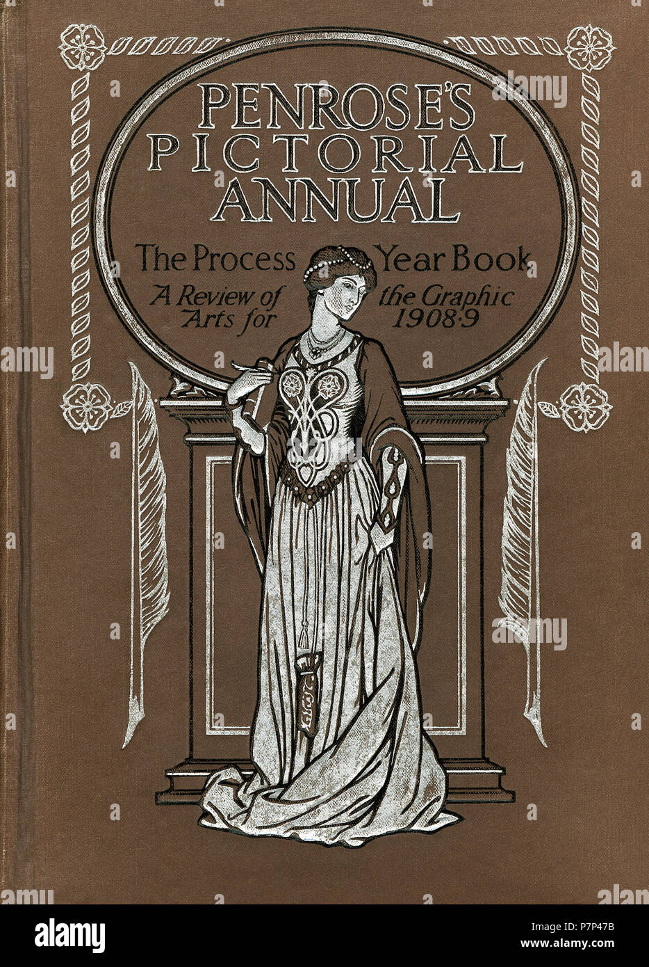 Front cover of Penrose's Pictorial Annual. The Process Year Book: A review of the Graphic Arts for 1908-9. Stock Photo