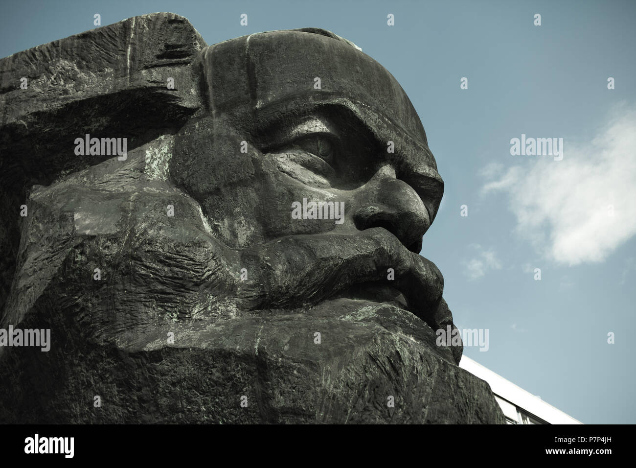 Karl Marx Monument in Chemitz, Saxony, Germany Stock Photo