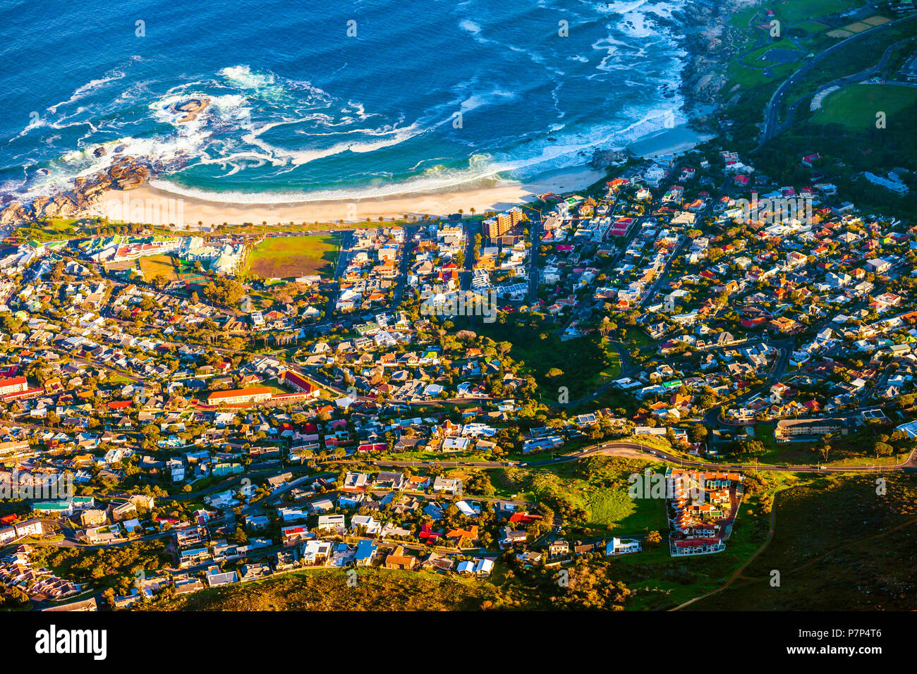 Camps Bay, Cape Town seen from a high angle Stock Photo