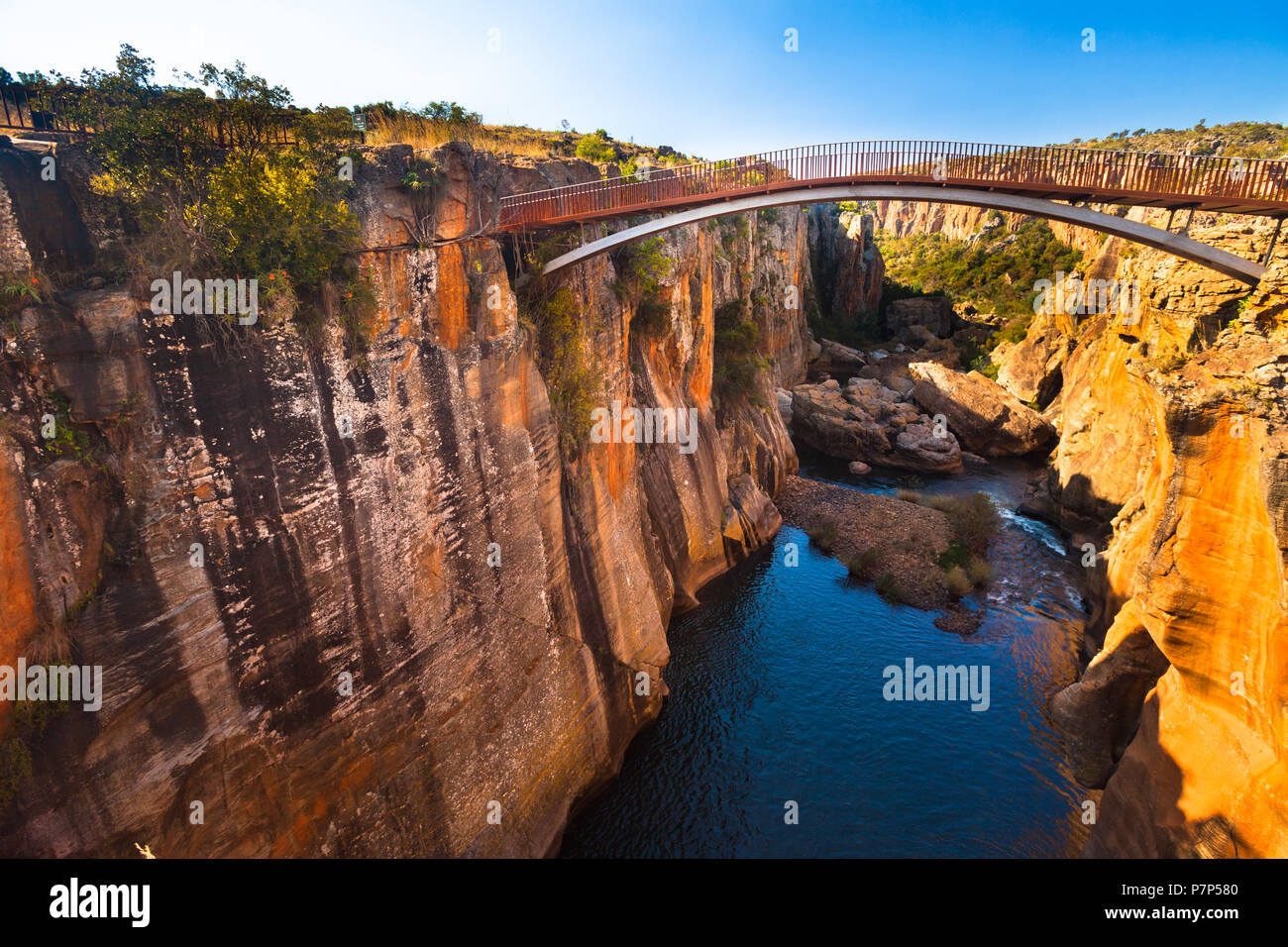 Bourke's Luck Potholes bridge, Mpumalanga, South Africa Stock Photo