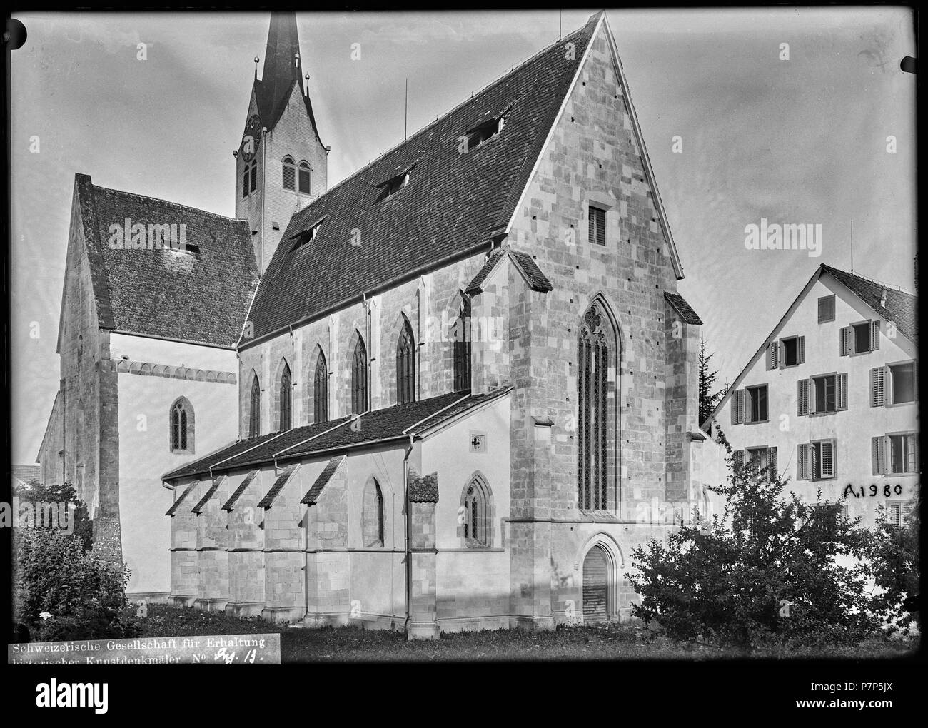 73 CH-NB - Kappel, Klosterkirche, vue partielle extérieure - Collection Max van Berchem - EAD-6593 Stock Photo