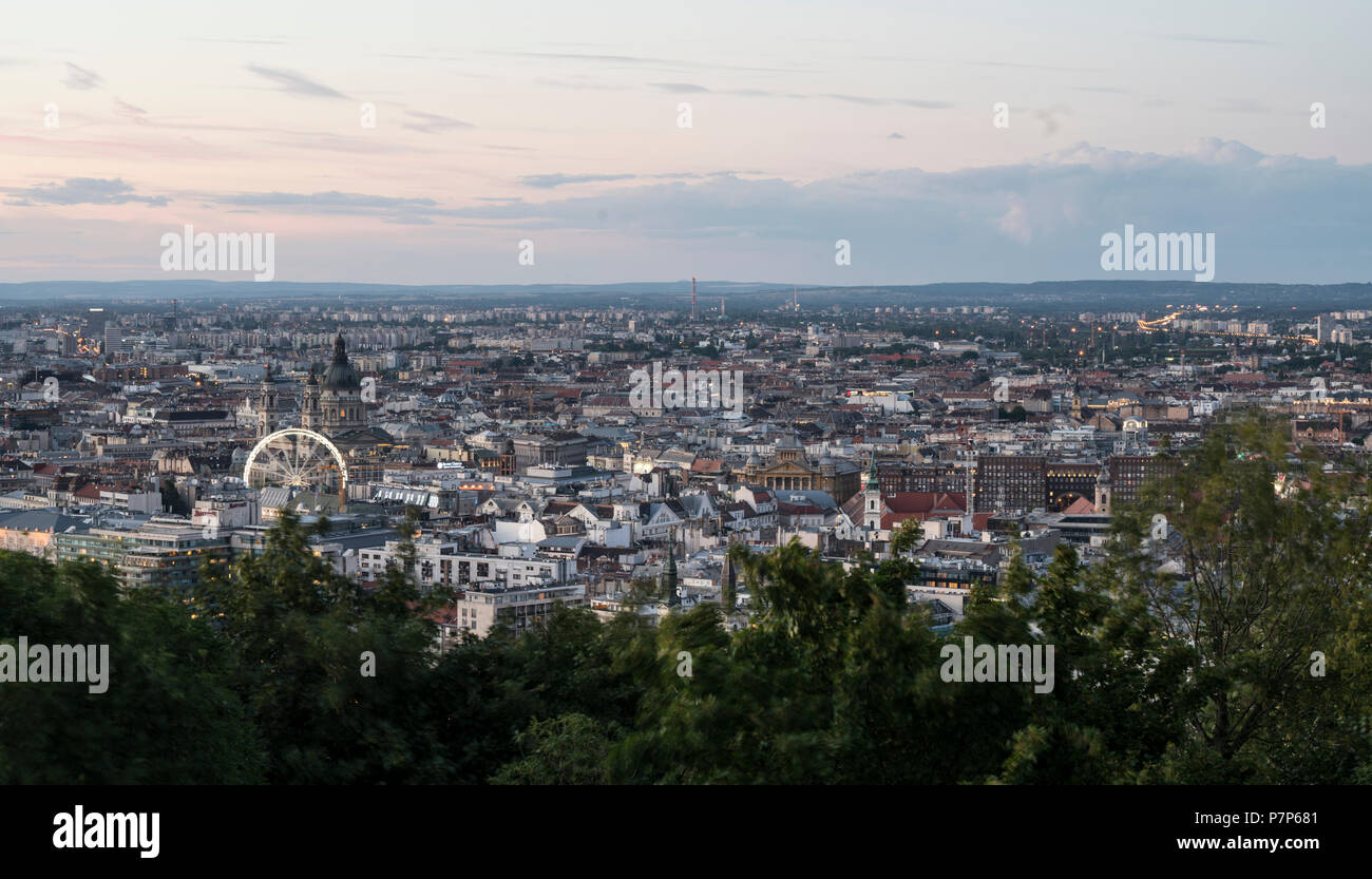 The panorama of Budapest from the castle hill at sunset Stock Photo - Alamy