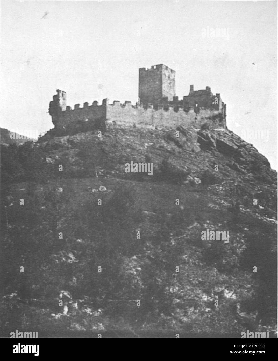 Vista generale del Castello di Cly, Saint Denis, Valle d'Aosta, Italia. before 1942 62 Cast cly nigra Stock Photo