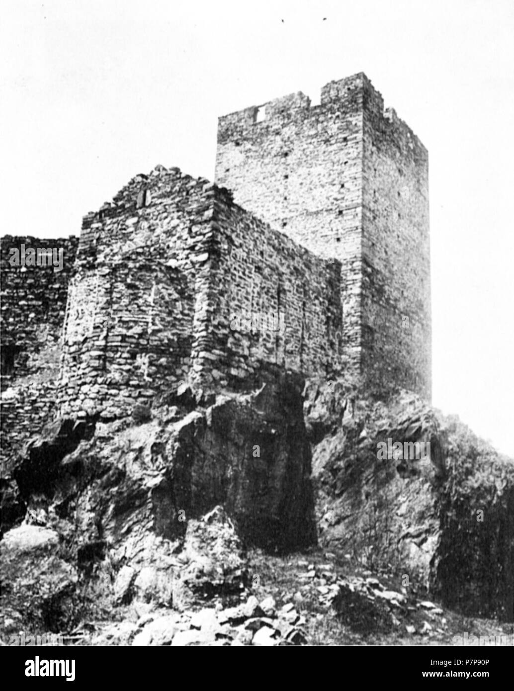 Torre e cappella del Castello di Cly, Saint Denis, Valle d'Aosta, Italia. before 1942 62 Cast cly nigra torre e cappella Stock Photo