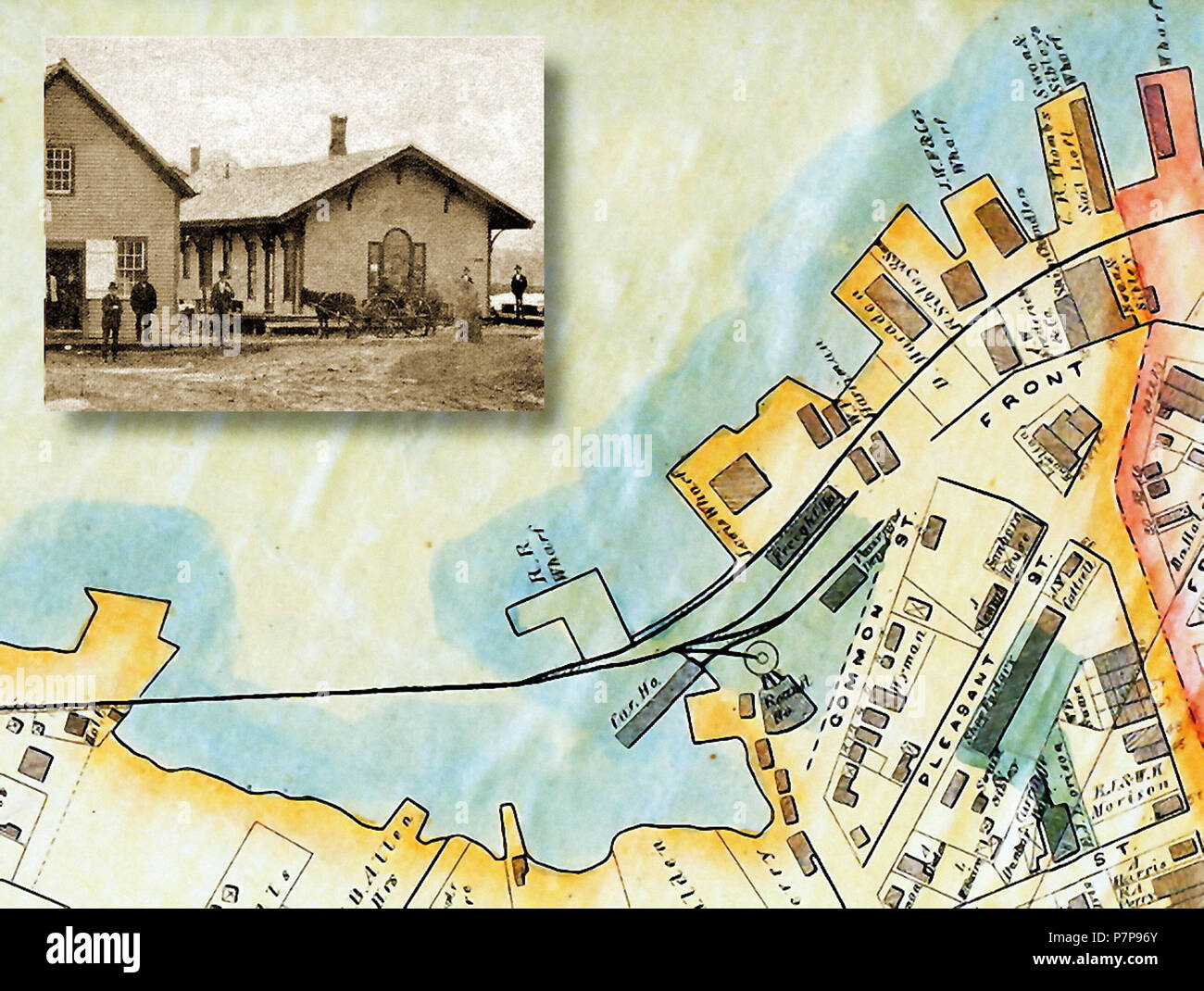 Belfast And Moosehead Lake Railroad Map English: Diagram Of The Belfast Yard Of The Belfast And Moosehead Lake  Railroad In 1875 While Being Operated Under Lease By The Maine Central  Railroad As Its Belfast Branch. (Inset: The Mec