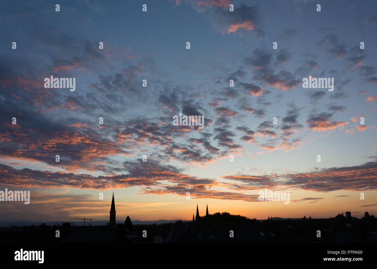 skyline of Freiburg/Germany faceing the west Stock Photo