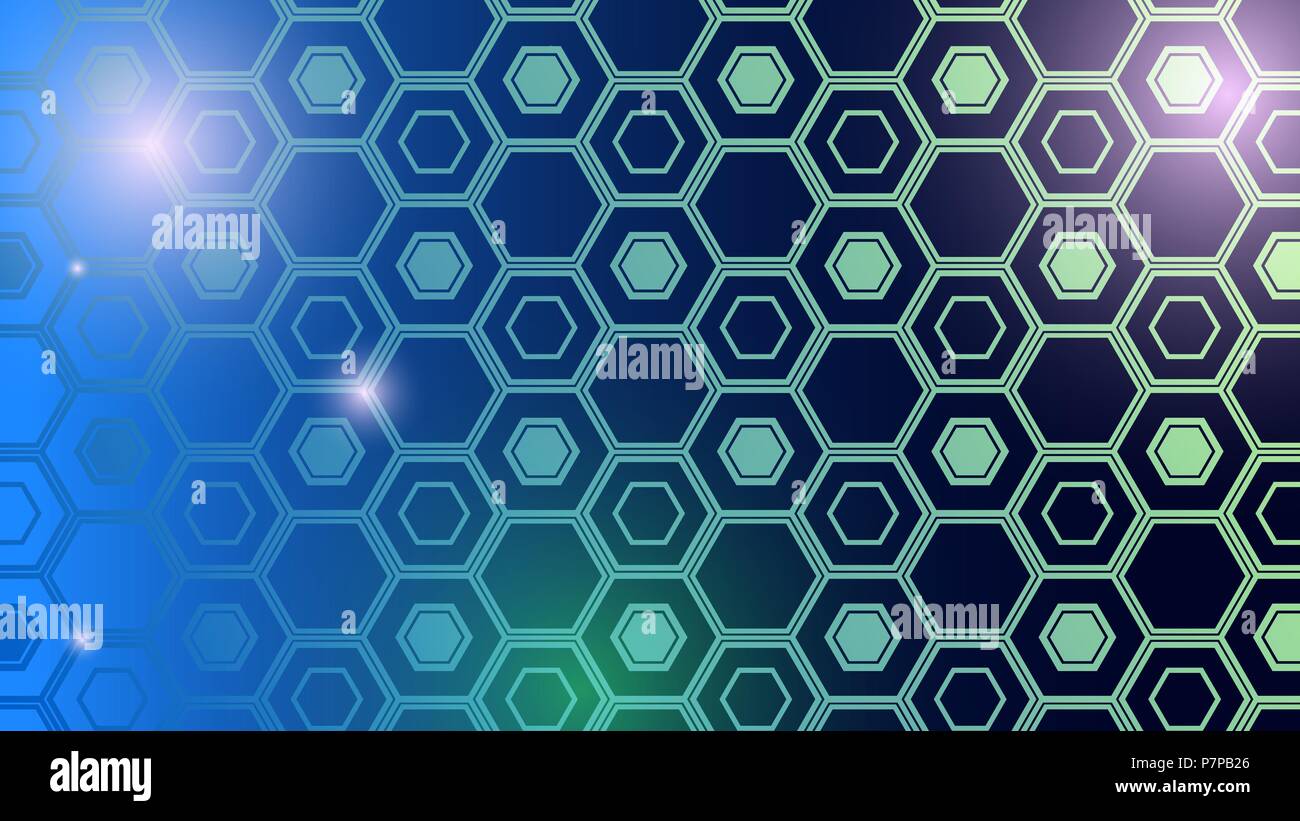 Abstract technological background from different hexagons Stock Vector
