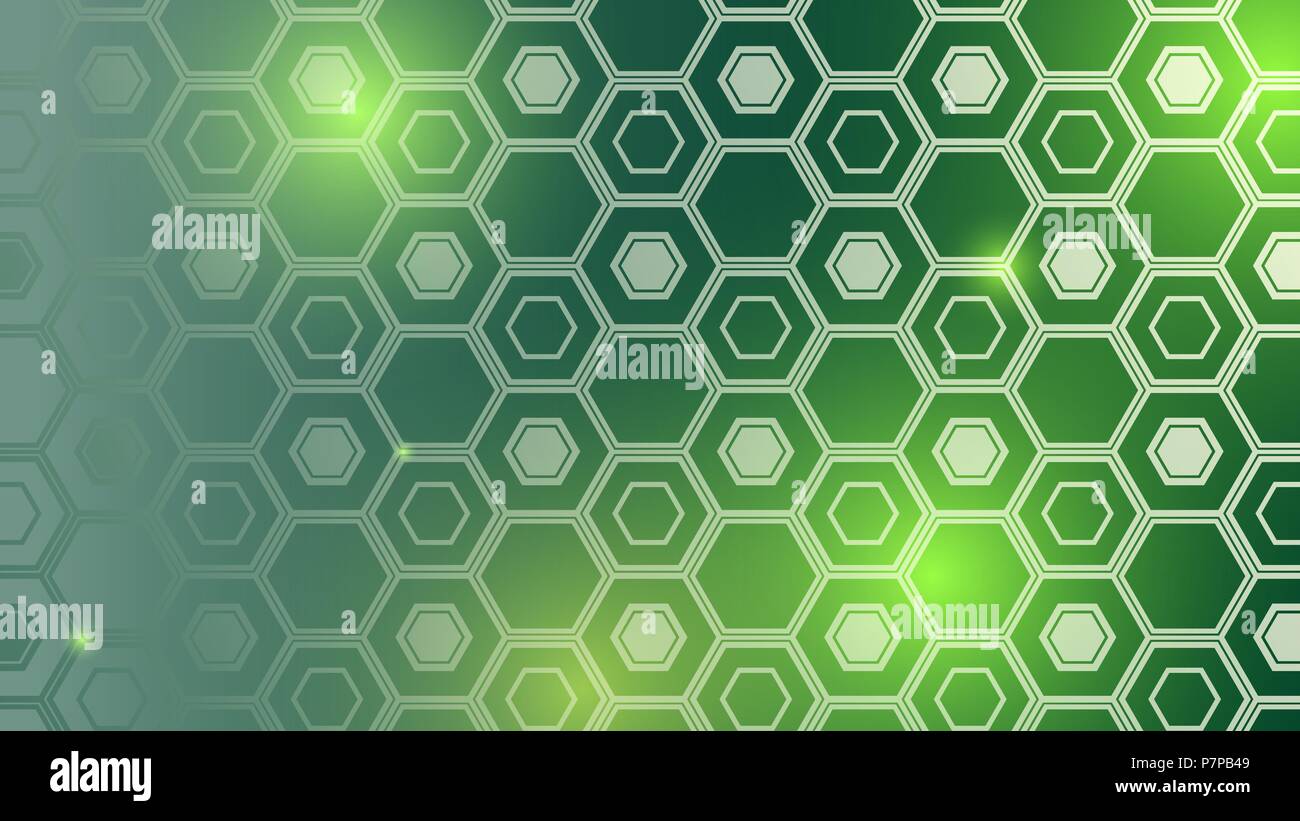 Abstract technological background from different hexagons Stock Vector
