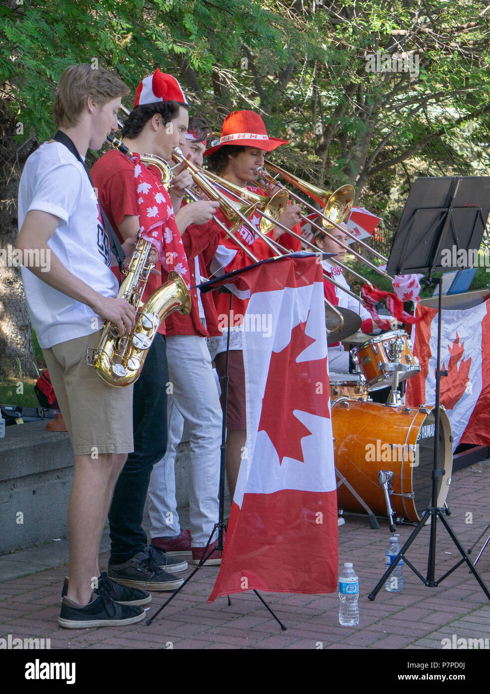 Band musician play drum sax wind instrument hires stock photography