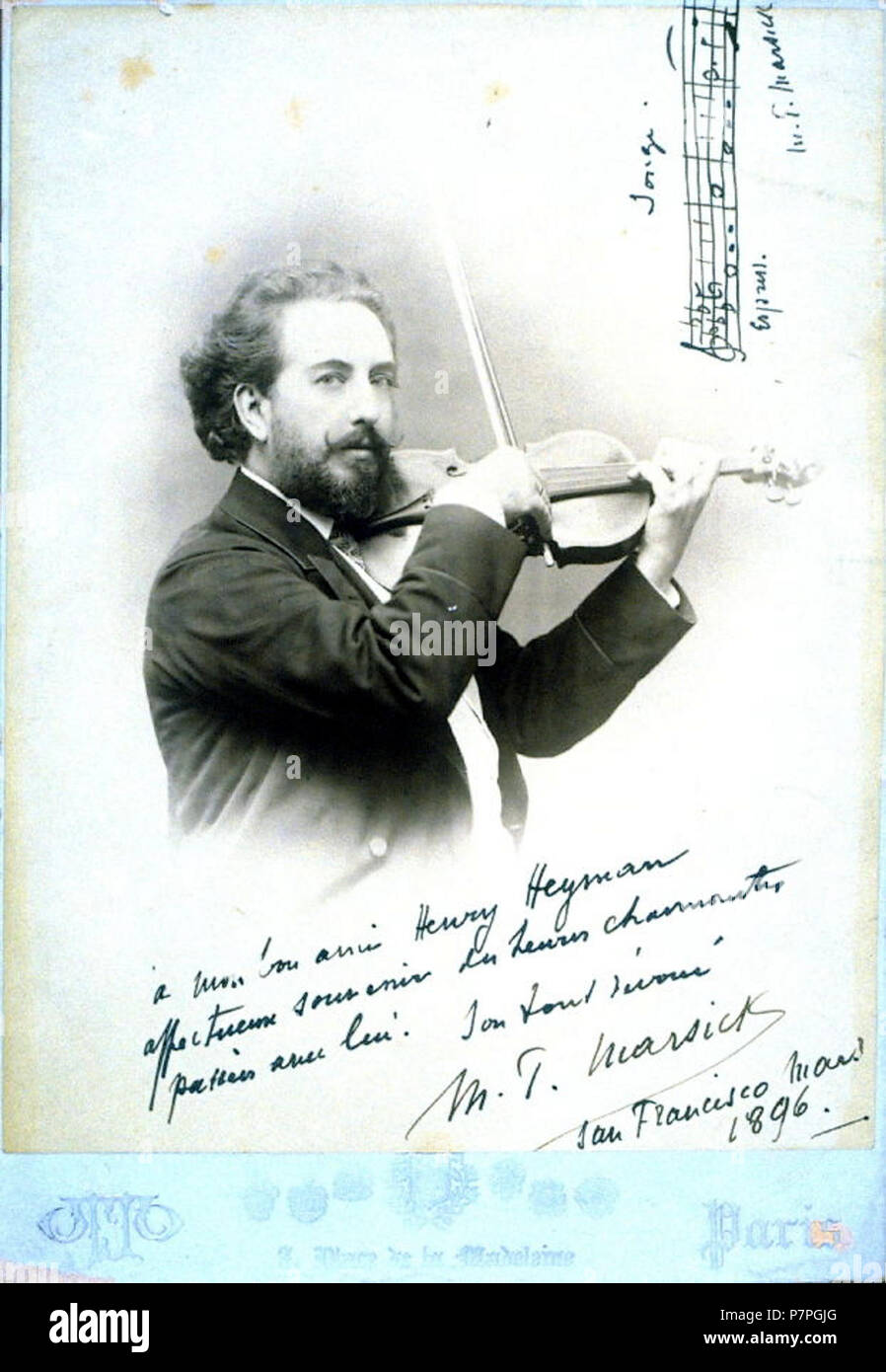 Le violoniste Martin Marsick (1847-1924). Photo par Otto Wegener vers ...