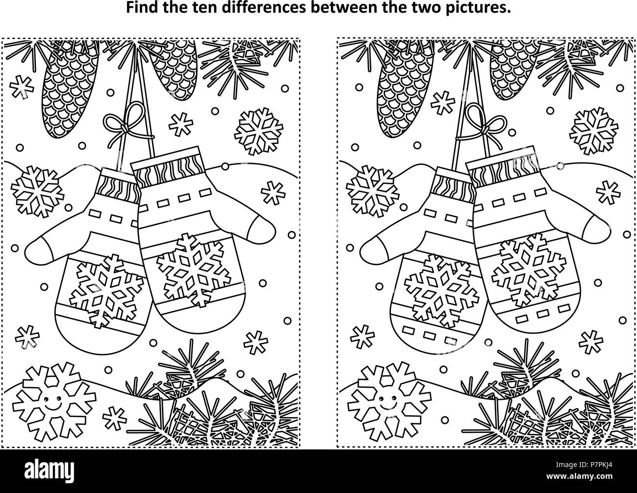 Spot The Difference Black And White Printable
