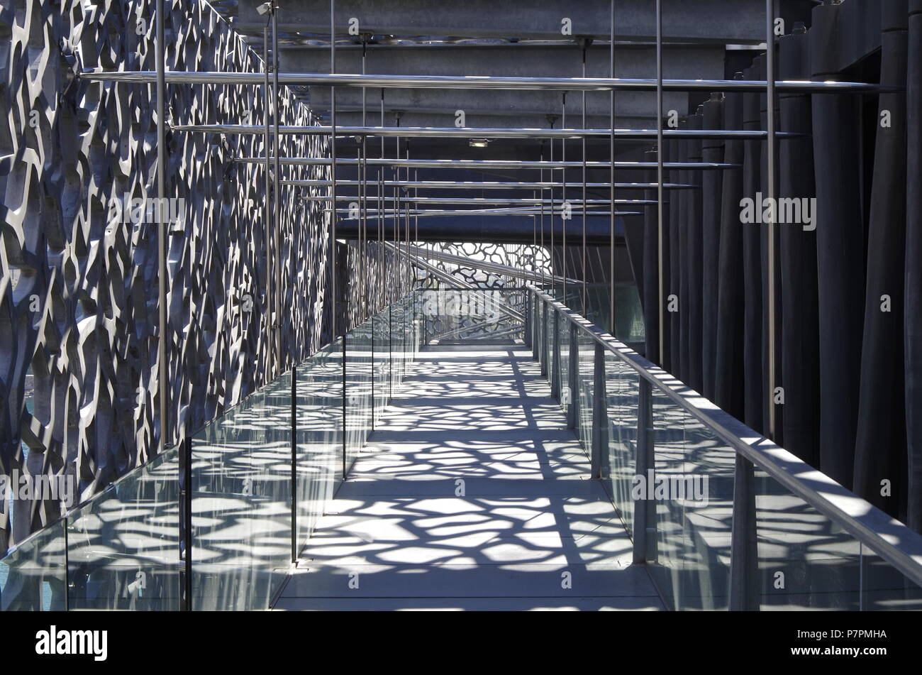 Mucem Ramp Marseille, MuCEM, View of the public pedestrian ramp between the outer ...