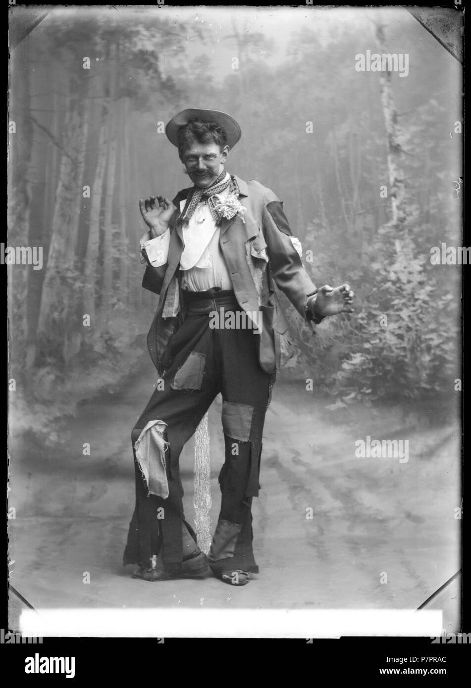 Jean Claesson i okänd roll, 1910-tal. Glasnegativ 220 Jean Claesson, rollporträtt - SMV - GC022 Stock Photo
