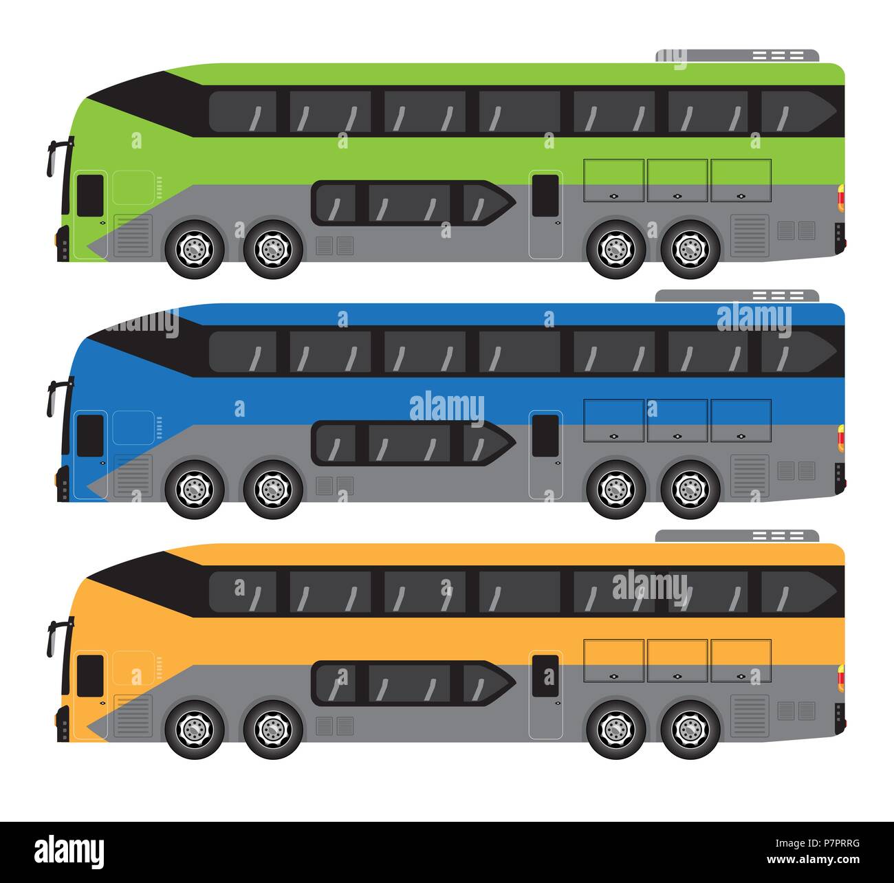 Quad axle coach or 10 Wheel Bus Vector and Illustration Stock Vector