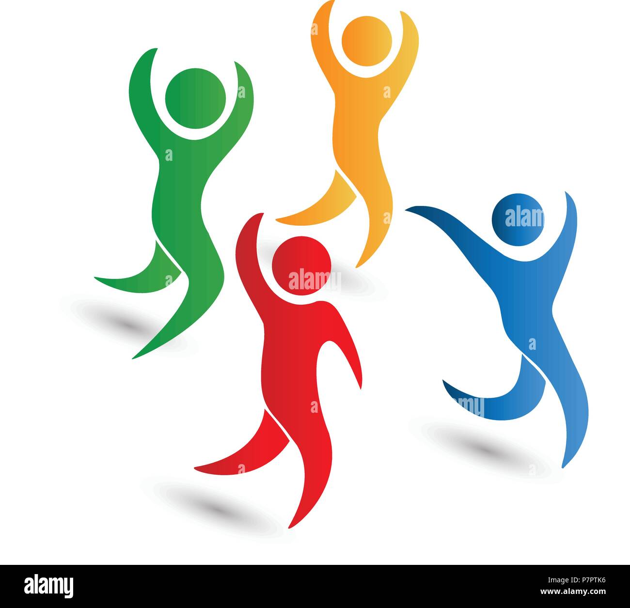Teamwork friendship people logo design illustration Stock Vector Image ...