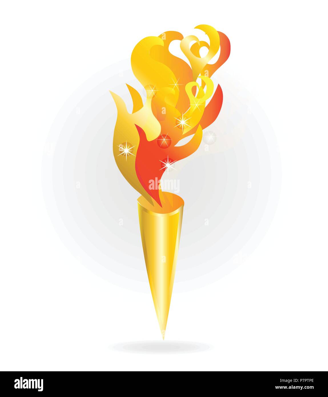 Golden flame torch vector design illustration Stock Vector Image & Art
