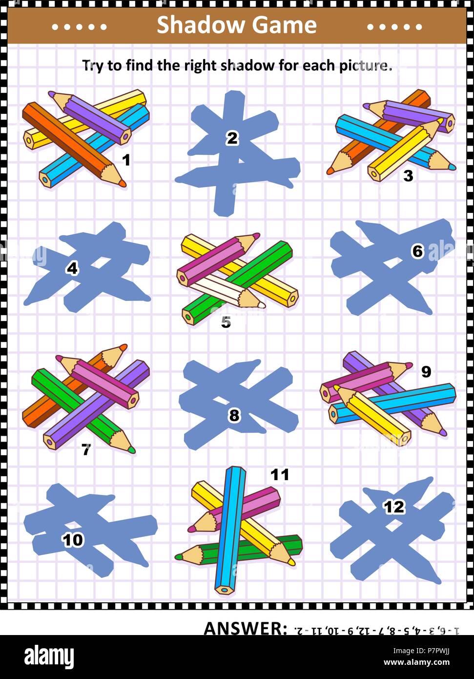 IQ training visual puzzle or picture riddle: Try to find the right ...