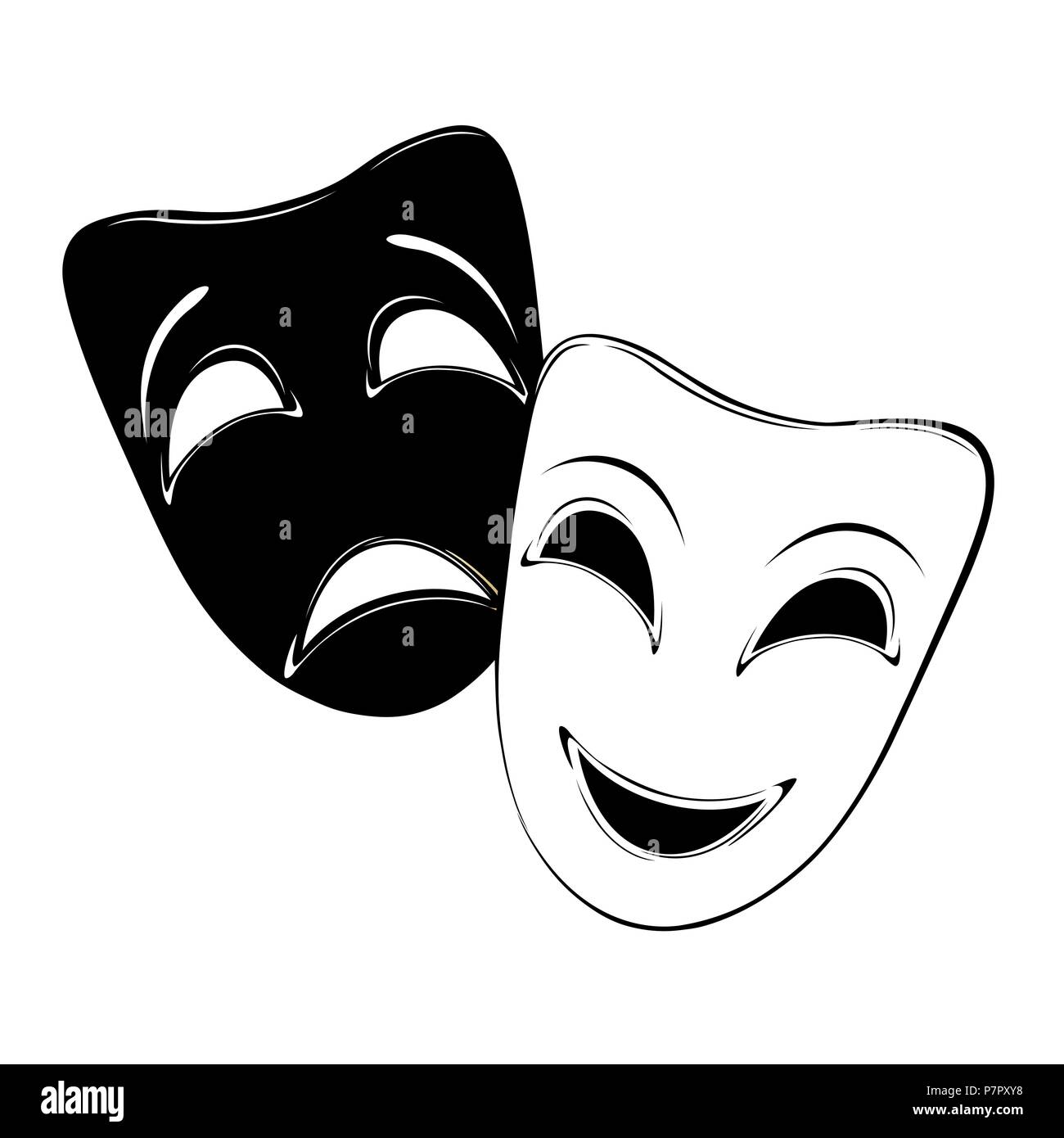 Theatrical mask on a white background. Stock Vector