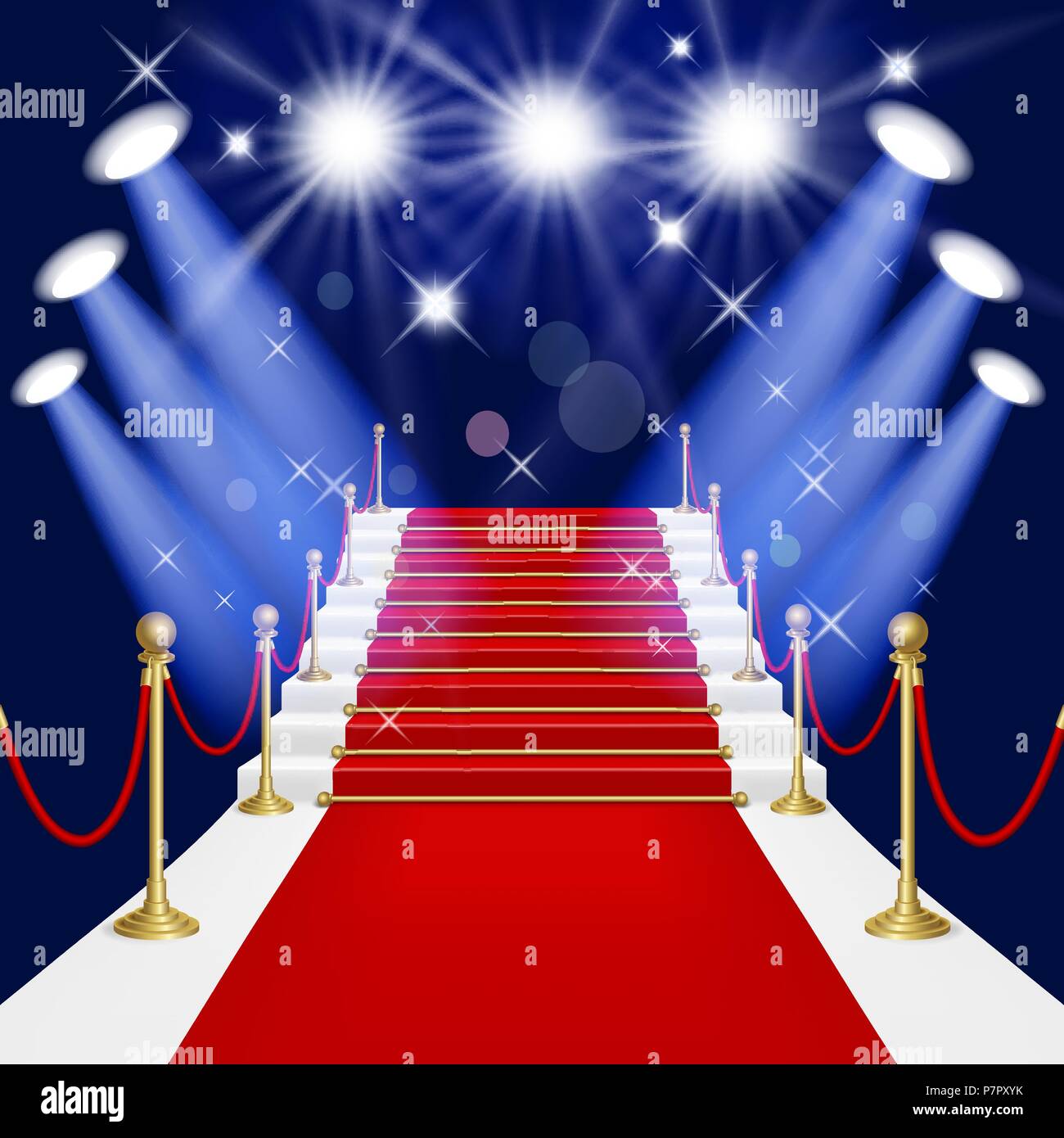 Red carpet with spotlight. Mesh.This file contains transparency.EPS10