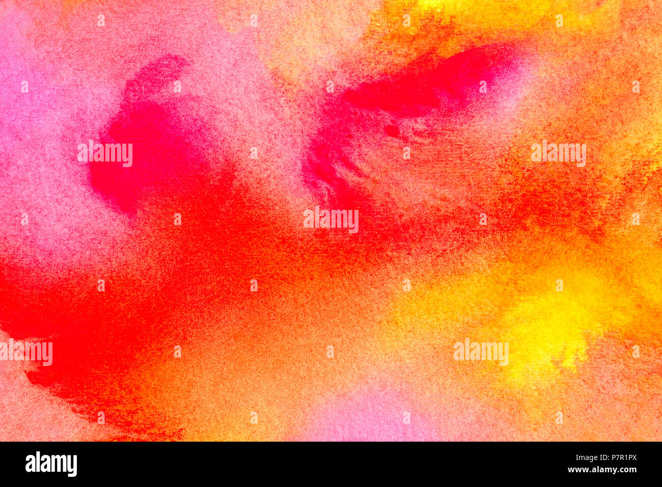 Beautiful Watercolor Background In Vibrant Orange Pink Red Yellow