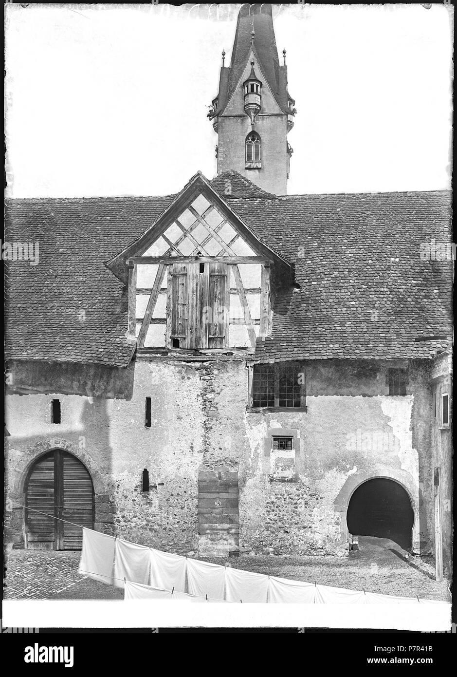 83 CH-NB - Stein am Rhein, Kloster Sankt-Georgen, vue partielle extérieure - Collection Max van Berchem - EAD-6983 Stock Photo