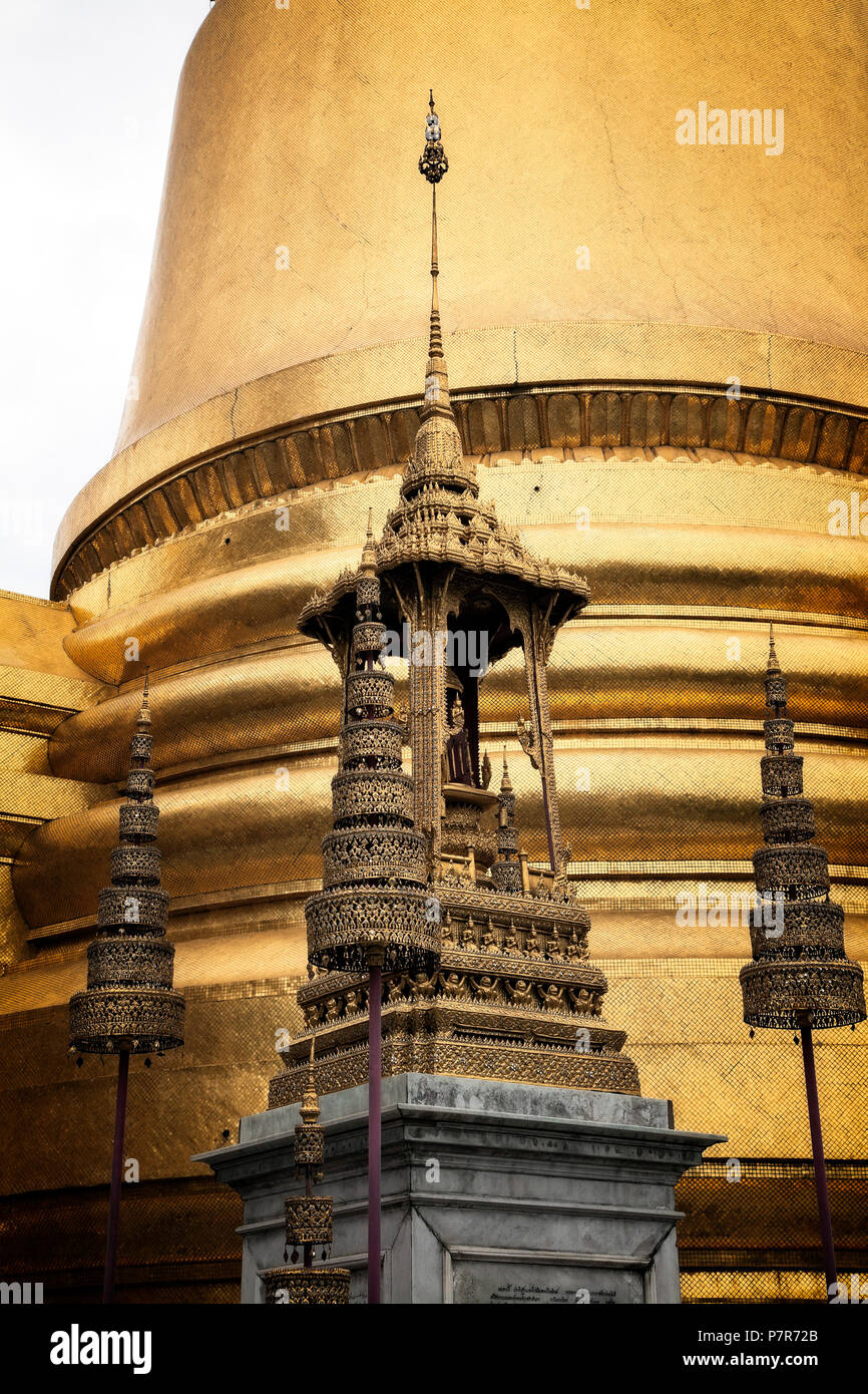 The Phra Siratana Chedi at the Grand Palace complex. Bangkok, Thailand. Stock Photo