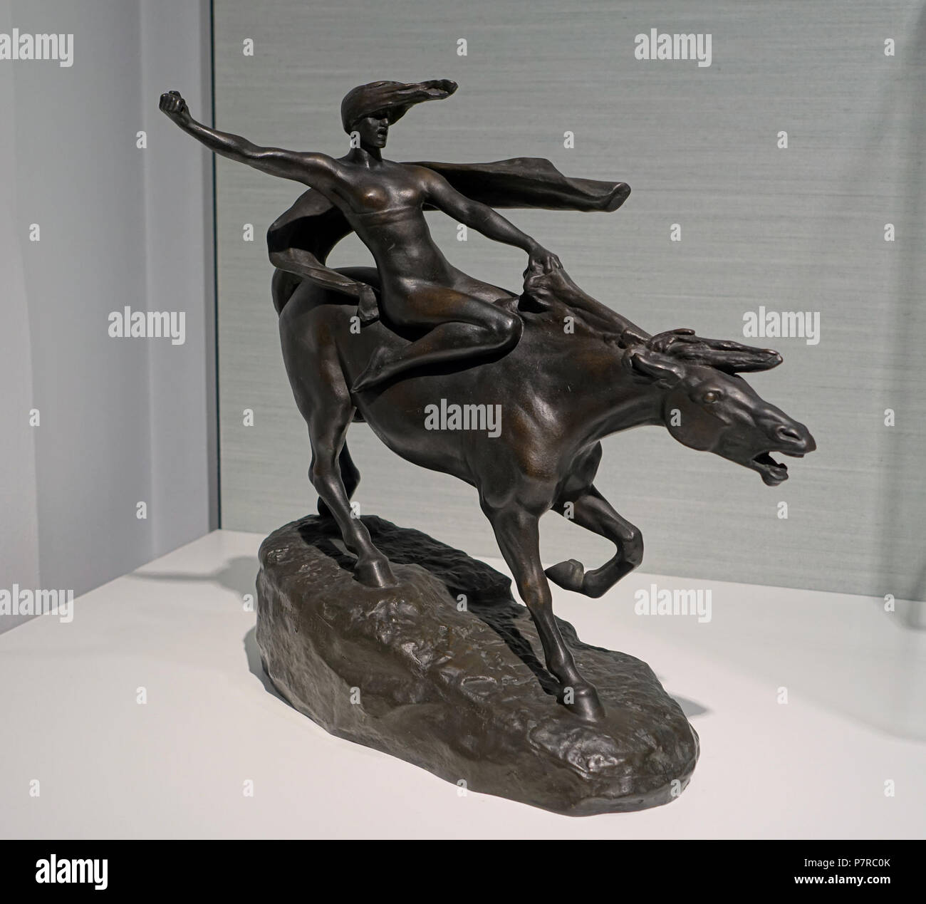 N/A. N/A 383 Valkyrie riding, by Stephan Abel Sinding, 1908, bronze - Hessisches Landesmuseum Darmstadt - Darmstadt, Germany - DSC00737 Stock Photo