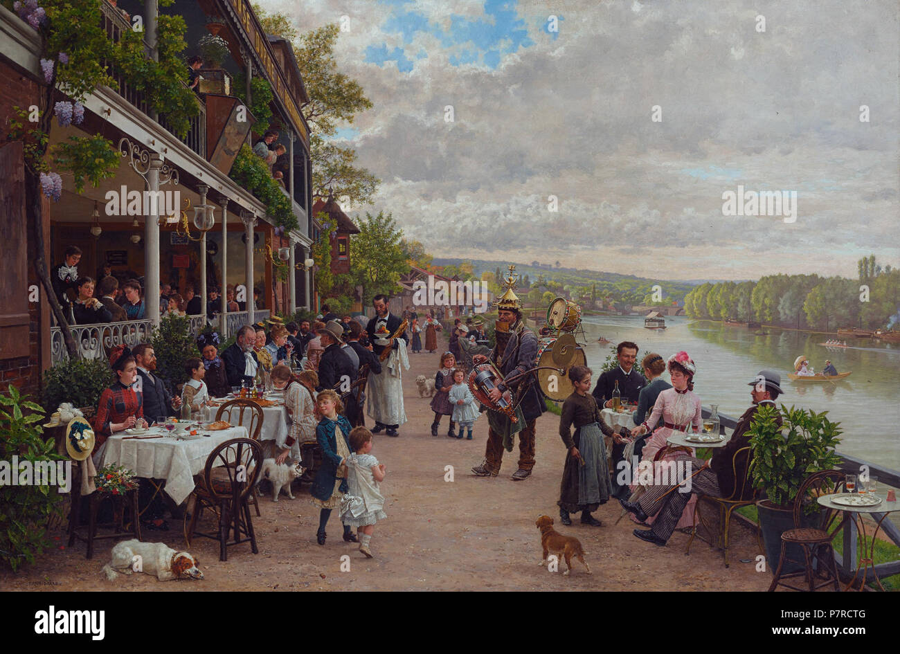 Le Dimanche Au Bas Meudon Oil On Canvas 100 X 150 Cm Signed B L Firmin Girard 242 Le Dimanche Au Bas Meudon By Marie Francois Firmin Girard Stock Photo Alamy