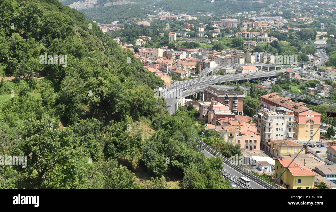 Salerno, highway, top view, Campania, Italy Stock Photo