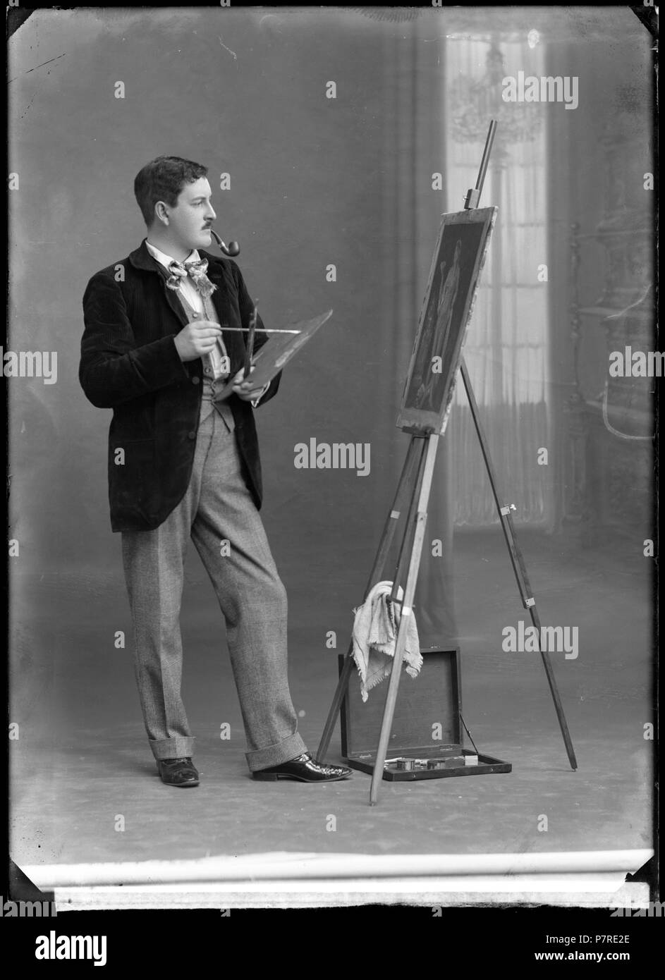 Thorleif Allum som Armand Brissard i Greven av Luxemburg, Oscarsteatern 1910. Glasnegativ 373 Thorleif Allum, rollporträtt - SMV - GA024 Stock Photo