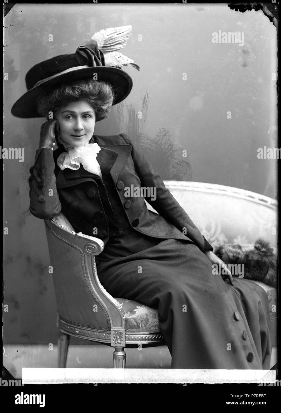 Stina Hedberg, odaterat porträtt ca 1910. Glasnegativ 356 Stina Hedberg, porträtt - SMV - GH075 Stock Photo
