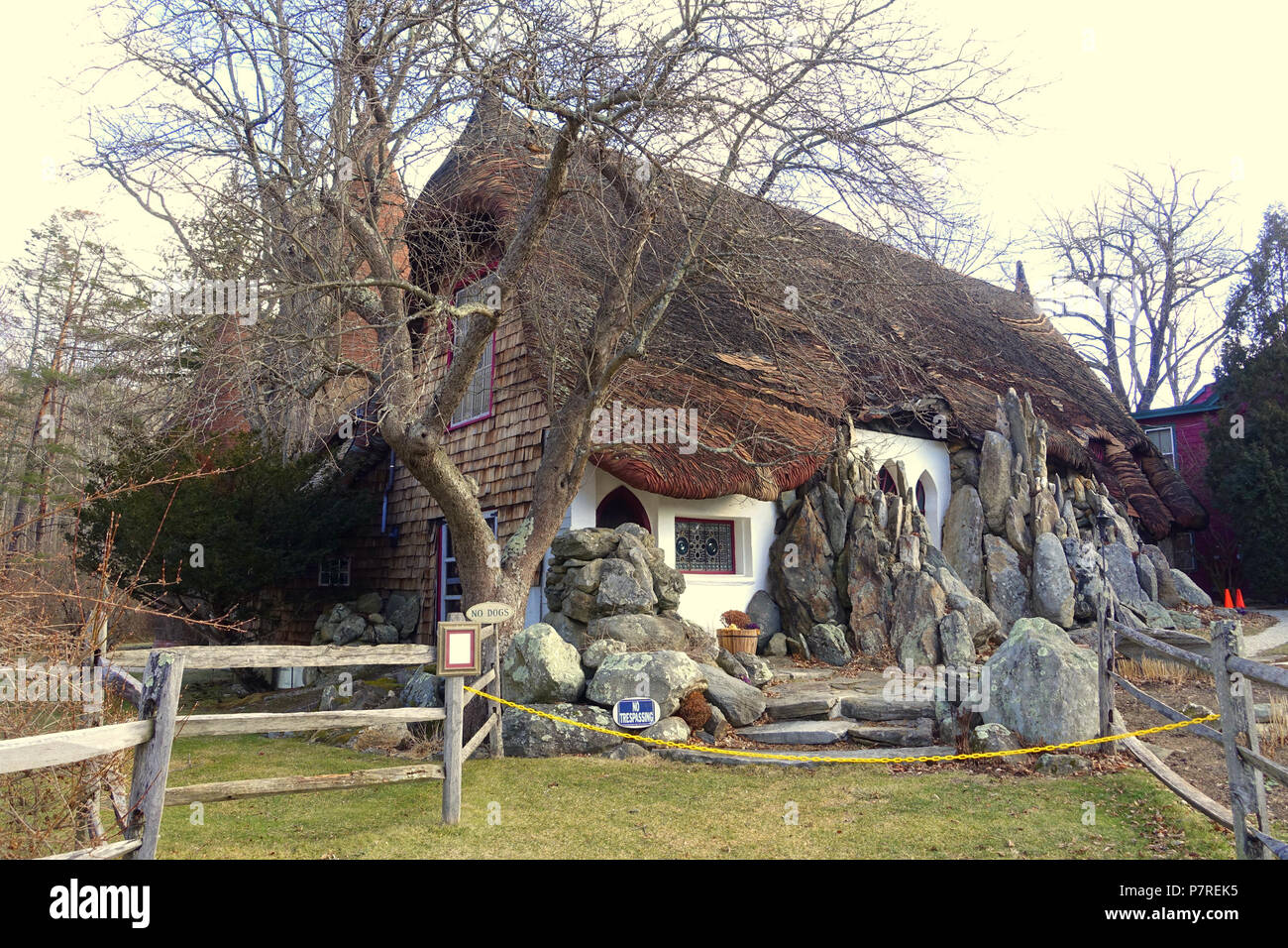 English: Santarella - Tyringham, Massachusetts. Created by sculptor Henry Hudson Kitson (1863-1947) as his home and studio. 15 January 2017, 12:00:28 340 Santarella - Tyringham, MA - DSC07317 Stock Photo