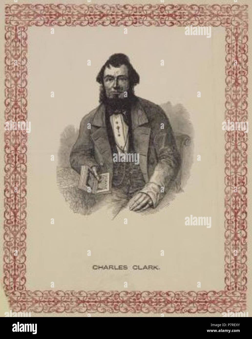 English: Vignette portrait of Charles Clark (1806–1860), English ...