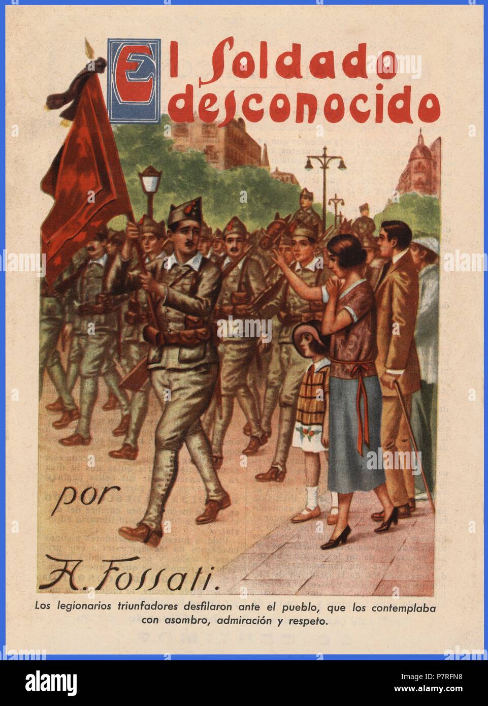 Novela juvenil por entregas. El soldado desconocido, por A. Fossati. Madrid, años 1925. Stock Photo