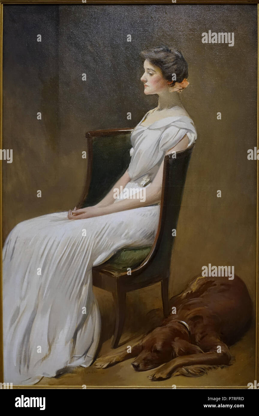 English: Exhibit in the Dallas Museum of Art, Dallas, Texas, USA. 7 May 2017, 16:15:41 275 Miss Dorothy Quincy Roosevelt by John White Alexander, 1901-1902, oil on canvas - Dallas Museum of Art - DSC04840 Stock Photo