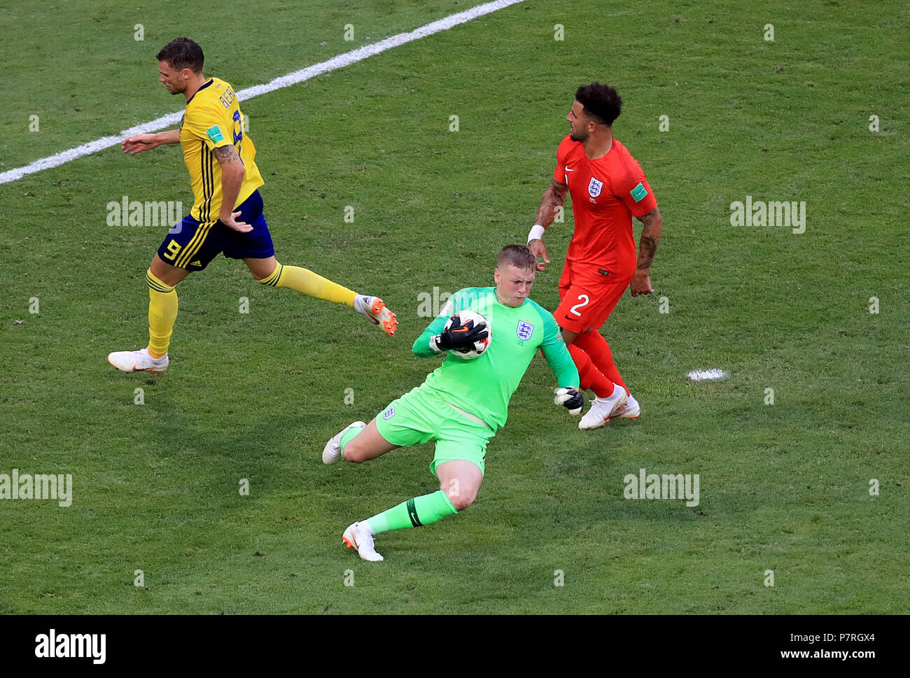 England Goalkeeper Jordan Pickford Saves From Sweden s Marcus Berg england-goalkeeper-jordan-pickford-saves-from-sweden-s-marcus-berg