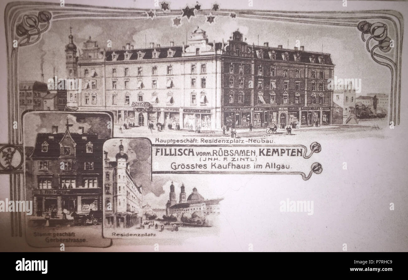 Deutsch: Postkartenansicht, um 1900 . circa 1900 31 Bachschmidhaus Kempten Postkarte ca 1900 Stock Photo