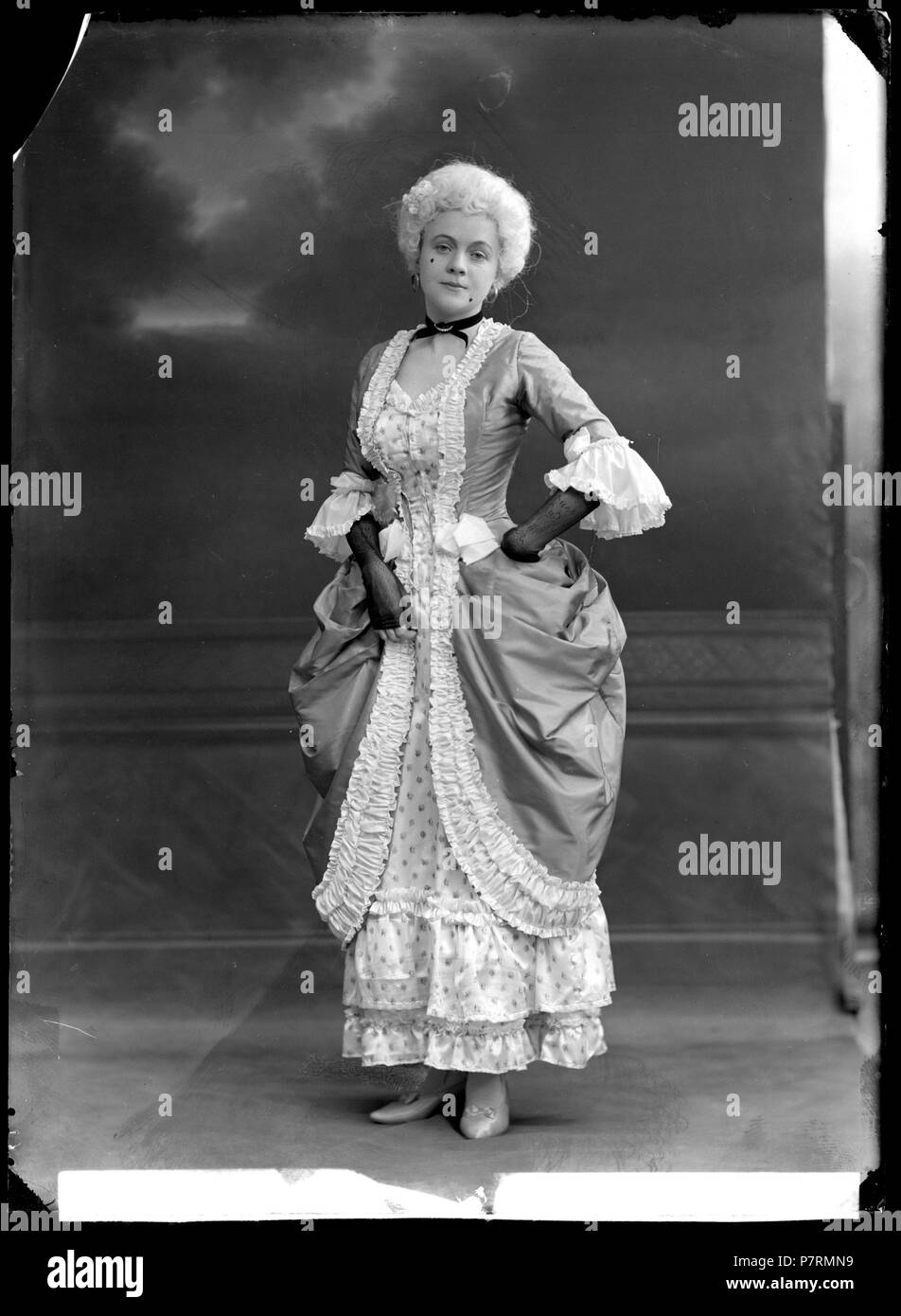 Karin Molander In Rococo At Intima Teatern 1912 English Karin Molander In Rococo At Intima Teatern 1912 Scanned Glass Negative Svenska Karin Molander I Rococo Intima Teatern 1912 Skannat Glasnegativ 1912