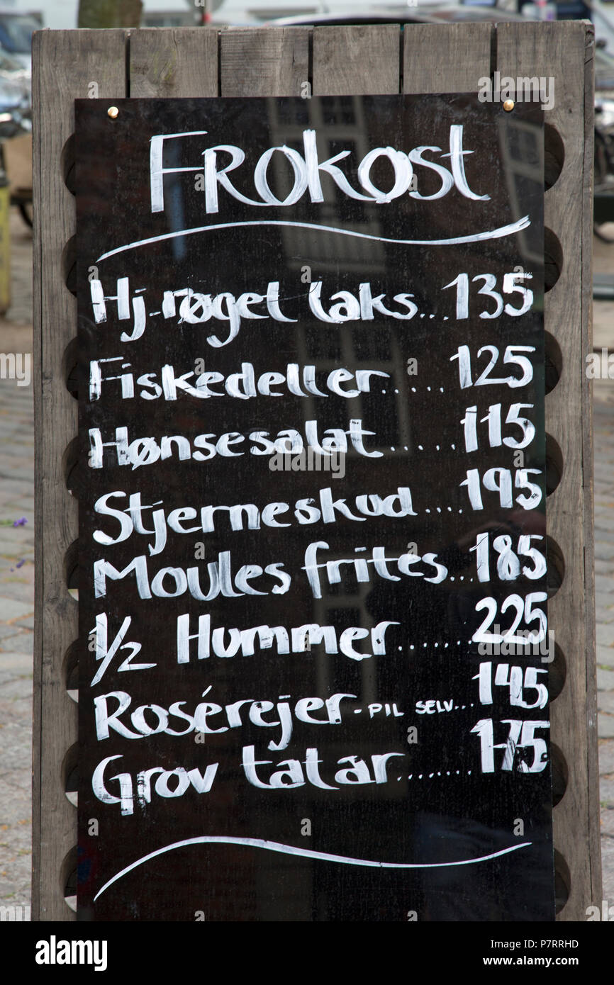 Maven Restaurant Menu Copenhagen Denmark Stock Photo Alamy