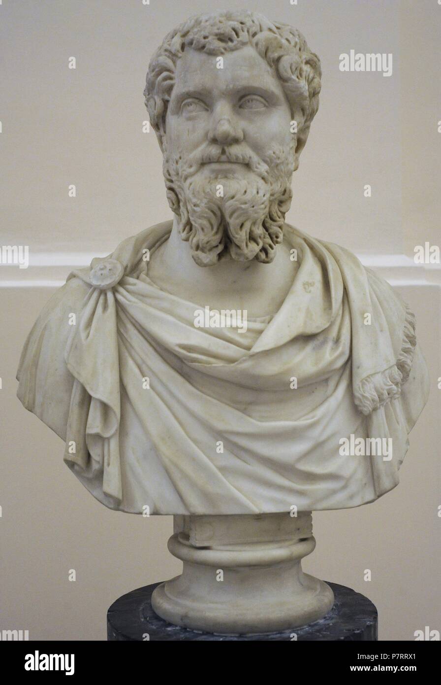 Marble bust of emperor septimius severus ad 146 211 hi-res stock ...