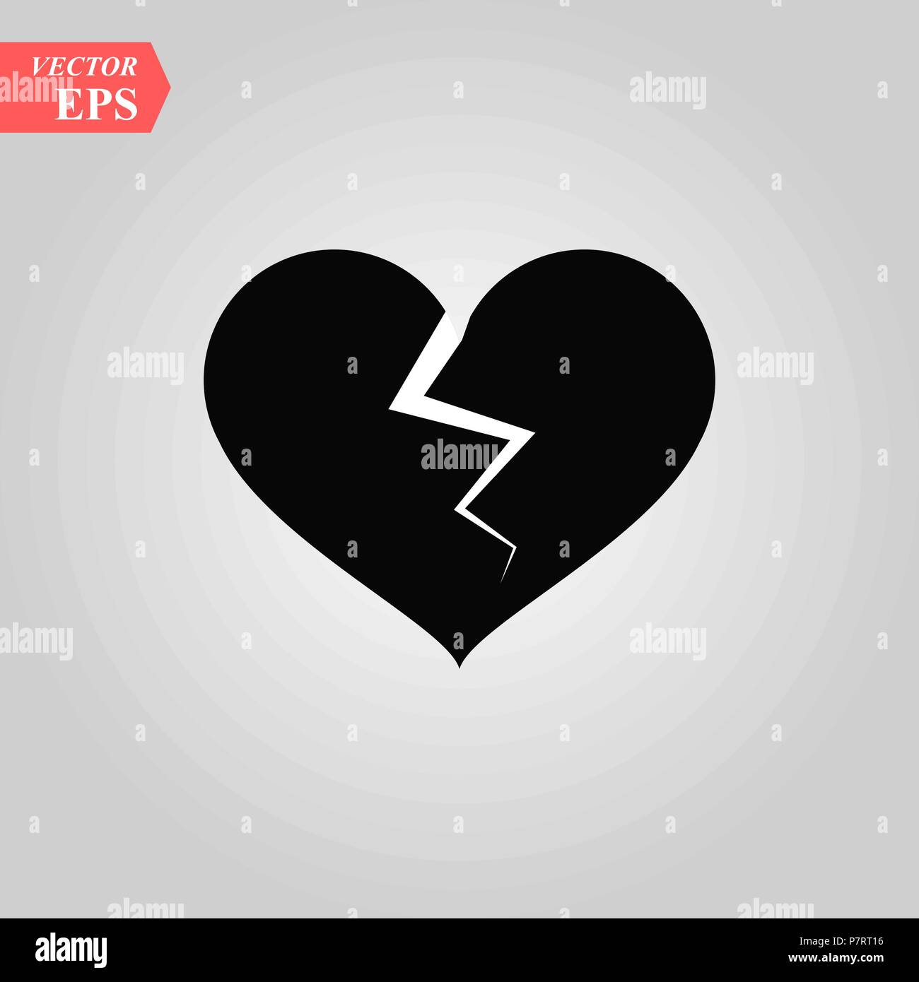 Broken heart icon vector, love symbol. Modern flat vector illustration ...
