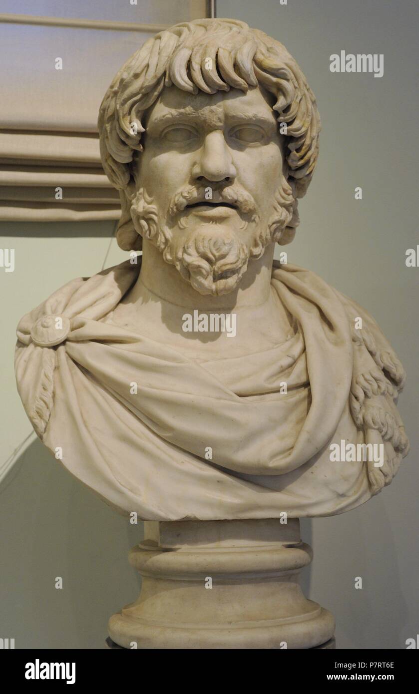 Barbarian. Bust. 2nd century AD. Marble. National Archaeological Museum, Naples. Italy. Stock Photo