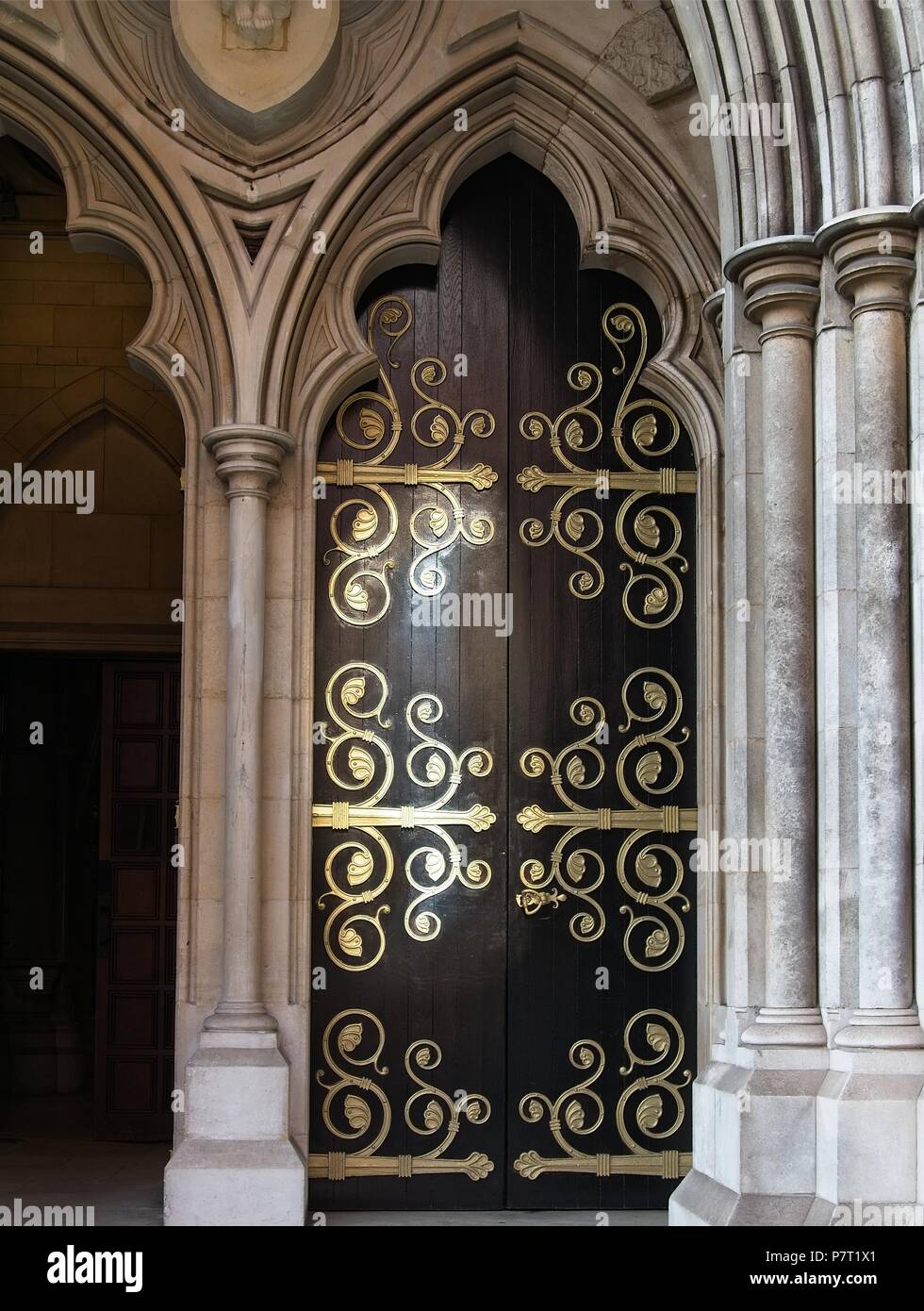 London, UK July 05 2018 Closeup of the entrance door of the St James