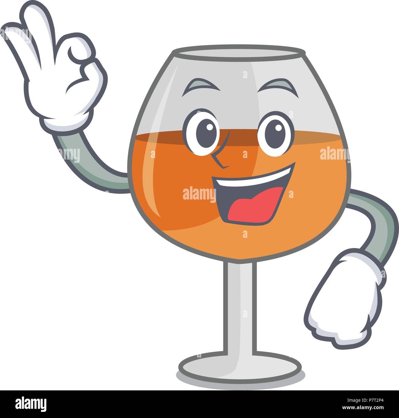 Okay cognac ballon glass character cartoon Stock Vector Image & Art - Alamy