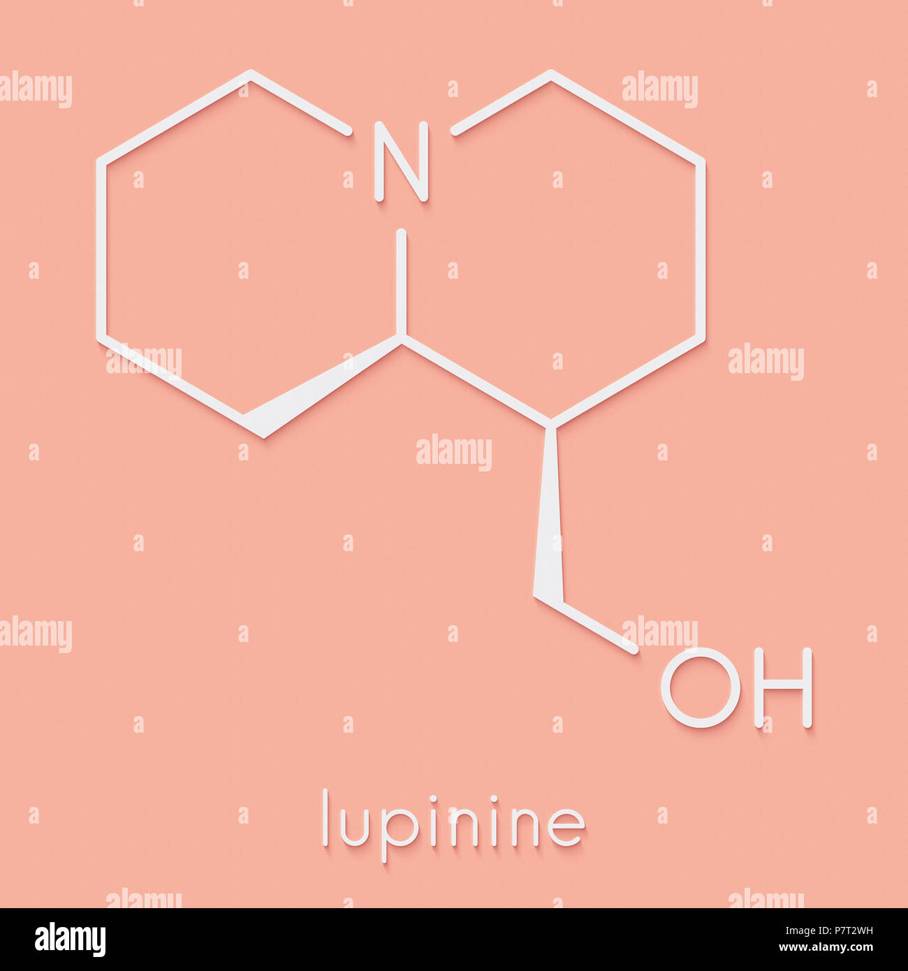 lupinine lupin alkaloid molecule. Skeletal formula. Stock Photo