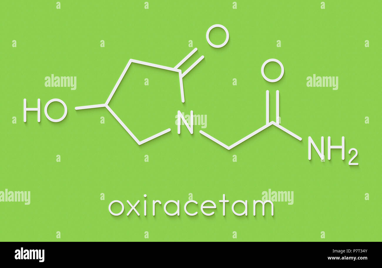 Oxiracetam nootropic drug molecule. Skeletal formula Stock Photo - Alamy