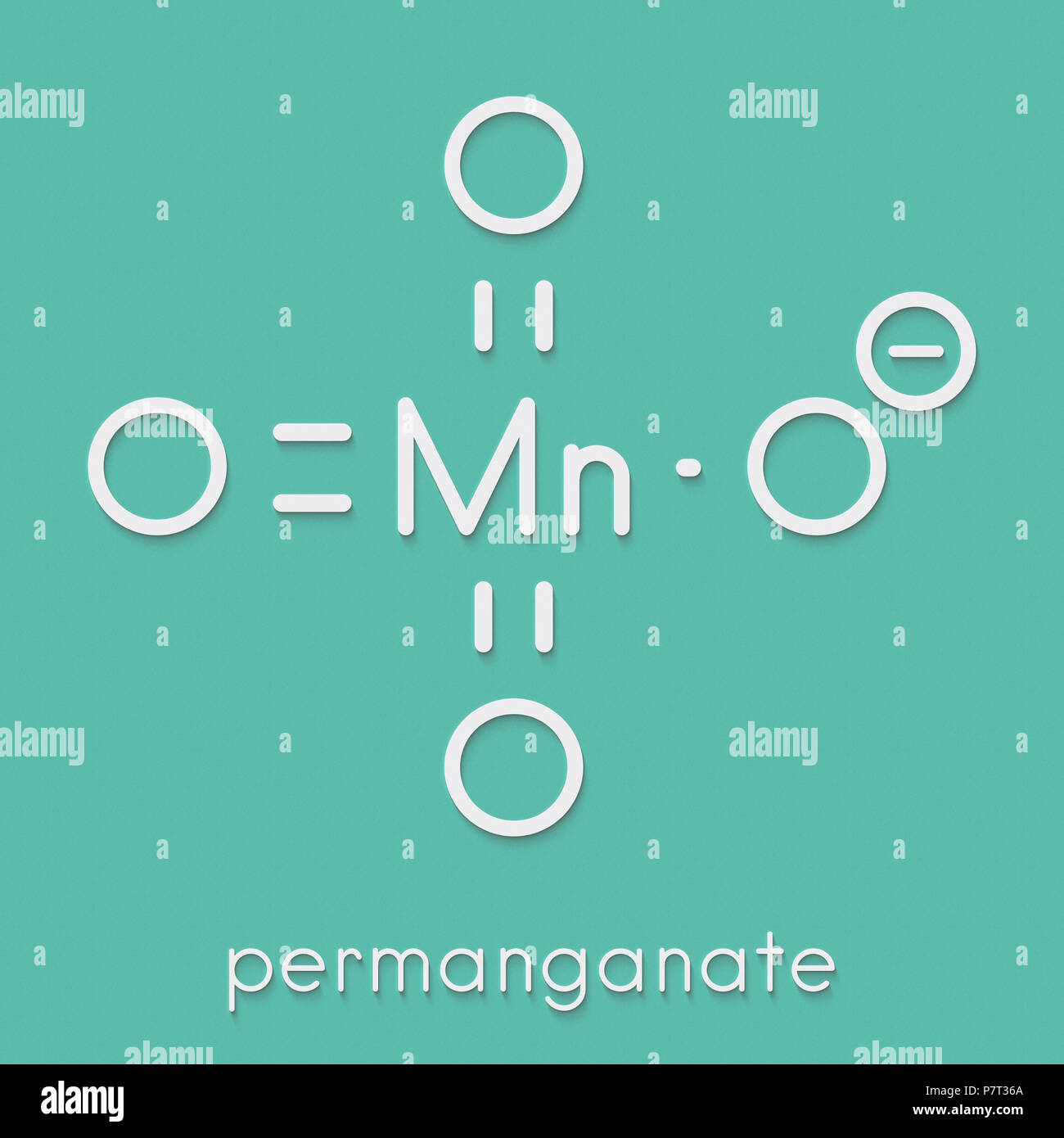 Permanganate anion, chemical structure. Skeletal formula Stock Photo