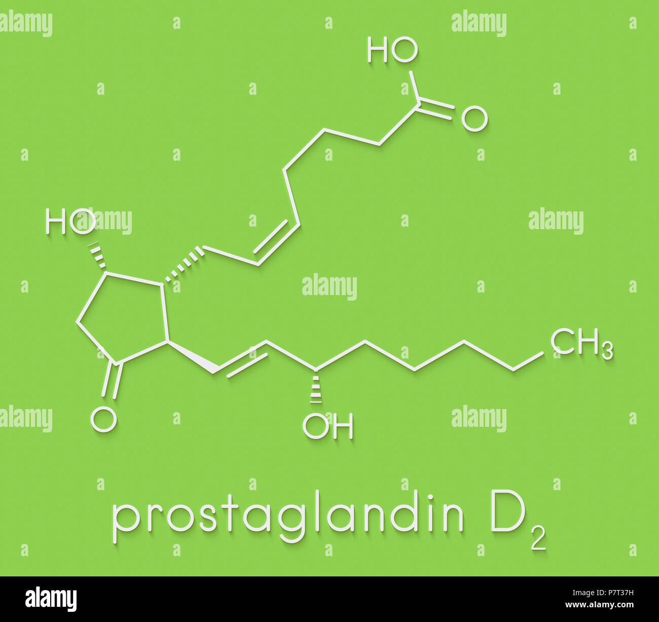 Prostaglandin D2 (PGD2) molecule. Skeletal formula Stock Photo Alamy