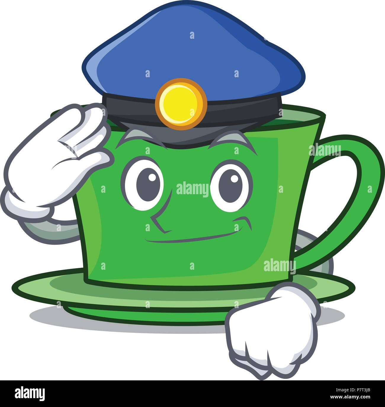 Police green tea character cartoon Stock Vector Image & Art Alamy
