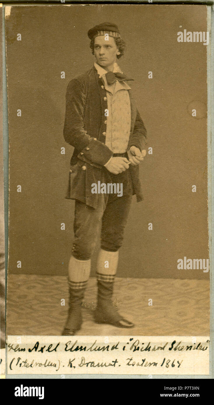 Axel Elmlund i titelrollen i Richard Sheridan, Kungliga Dramatiska teatern 1864 30 Axel Elmlund, rollporträtt - SMV - H2 200 Stock Photo